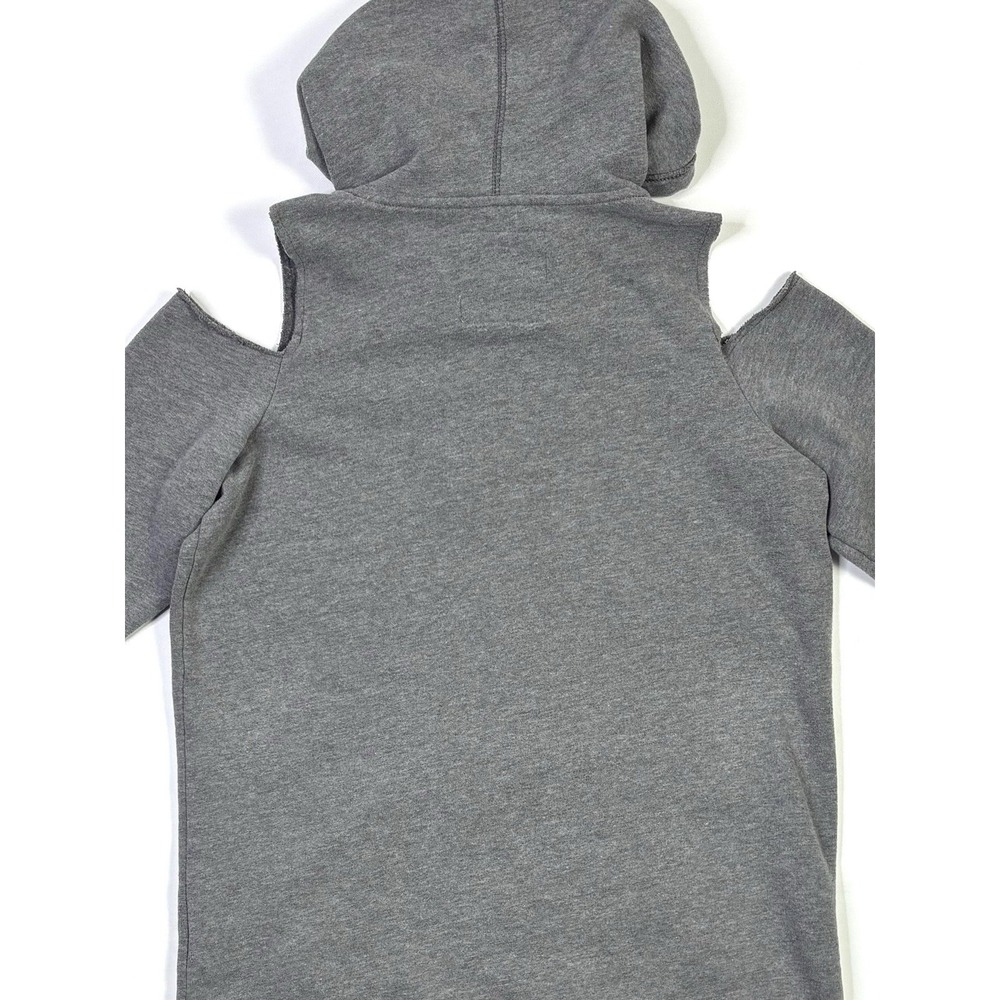 Hollister Hoodie Women's Medium Cut Out Shoulders Gray Sweatshirt Pullover - Picture 11 of 11